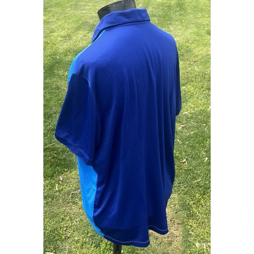 Nike Golf Dri-Fit Mens XXL Blue Colorblock Short Sleeve Polo‎ Shirt